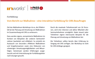 CIRS Maßnahmenworkshop im Oktober in Ulm